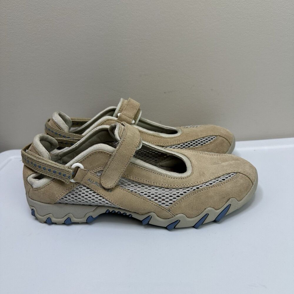 Allrounder by Mephisto Shoe Women US 9.5 Tan Mesh Suede Athletic Walking Mature